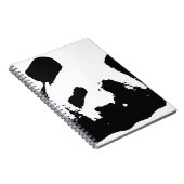 白黒ポップ・アートのアートパンダ ノートブック (右側)