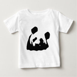 白黒ポップ・アートのアートパンダ ベビーTシャツ