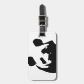 白黒ポップ・アートのアートパンダ ラゲッジタグ (正面縦)