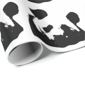 白黒ポップ・アートのアートパンダ ラッピングペーパー (ロールコーナー)