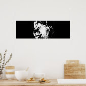 白黒ポップ・アートのアートライオンドアポスター ポスター (キッチン)