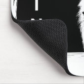 白黒ポップ・アートのアートライオンヘッド写真テンプレート マウスパッド (コーナー)