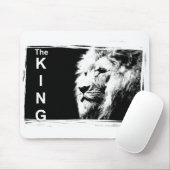 白黒ポップ・アートのアートライオンヘッド写真テンプレート マウスパッド (マウス)