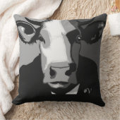 白黒ポップ・アートの牛枕 クッション (ブランケット)