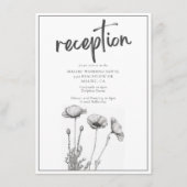 白黒ポピーフローラエレガントウェディング披露宴 エンクロージャーカード (正面)