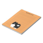 白黒ポメラニア犬とカスタム文字 ノートパッド (回転)