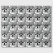 白黒ポメラニア犬 ラッピングペーパー (フラット)