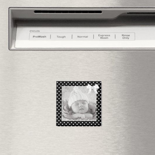 白黒ポルカ写真点々のあるマグネット マグネット (インサイチュ (食洗機))