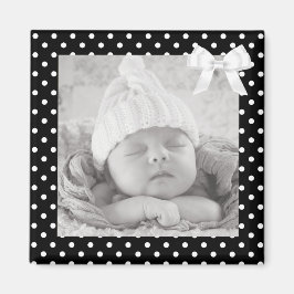 白黒ポルカ写真点々のあるマグネット マグネット