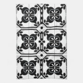 白黒ポルトガルのタイルファームハウスデザイン キッチンタオル (縦)