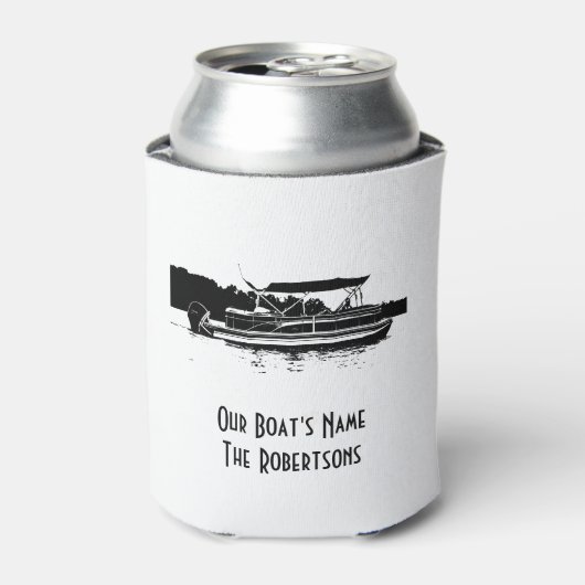 白黒ポンツーンボートクーラーボックス 缶クーラー (缶正面)