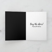 白黒ポンプストライプの誕生日 カード (内部)