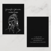 白黒ポートレートイヤリングホルダー表示カード 名刺 (正面/裏面)