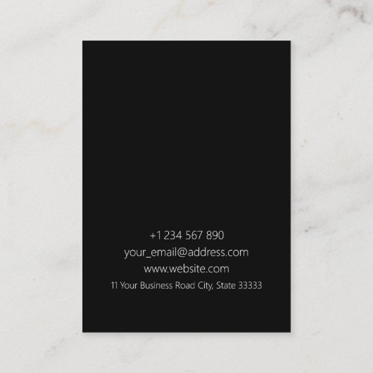 白黒ポートレートネックレス表示カード 名刺 (裏面)