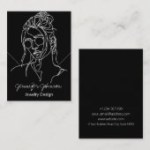 白黒ポートレートネックレス表示カード 名刺 (正面/裏面)