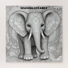 白黒ポートレート詳細エレファントアート ジグソーパズル