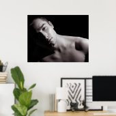 白黒ポートレート ポスター (ホームオフィス)