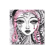 白黒ポートレートEDGY詳細行スケッチ