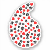 白黒ポープリントとハートペイズリー シール (正面)