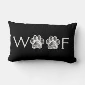 白黒ポープリントウーフー装飾投げ腰 ランバークッション (裏面)