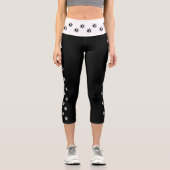 白黒ポープリントサイドストライプハイウエスト カプリレギンス (正面)