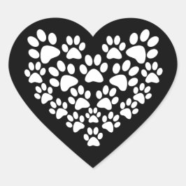 白黒ポープリントハート ハートシール