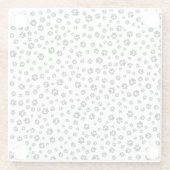 白黒ポープリントパターン ガラスコースター (裏面)