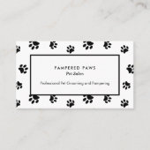 白黒ポープリントプロフェッショナルペットサロン 名刺 (正面)