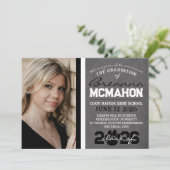 白黒ポープリント卒業発表 招待状 (スタンド正面)