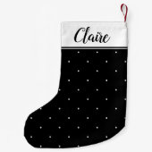 白黒マイクロ水玉模様 スモールクリスマスストッキング (裏面)