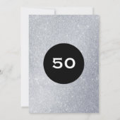 白黒マイルストーンサプライズパーティー誕生日 招待状 (裏面)