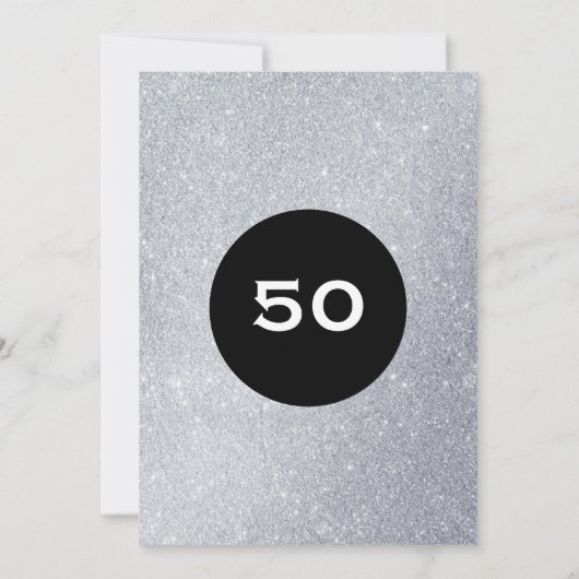 白黒マイルストーンサプライズパーティー誕生日 招待状 (裏面)