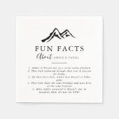 白黒マウンテントリビアおもしろいファクト結婚ズ スタンダードカクテルナプキン (正面)