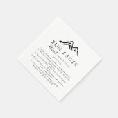 白黒マウンテントリビアおもしろいファクト結婚ズ スタンダードカクテルナプキン (角)