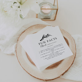 白黒マウンテントリビアおもしろいファクト結婚ズ スタンダードカクテルナプキン