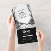 白黒マウンテンフォレ結婚スト オールインワン招待状 (貼ってはがせる)