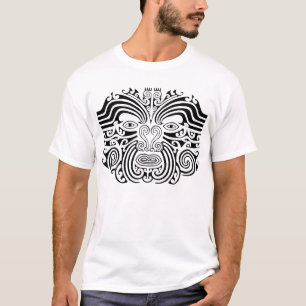 白黒マオリの入れ墨- Tシャツ