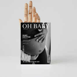 白黒マガジンカバー写真ベビーシャワー 招待状