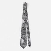白黒マクシマリストペイズリーフローラガーデン ネクタイ (正面)