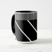 白黒マグカップ – シックストライプイン マグカップ (正面左)