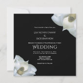 白黒マグノリアエレガントフローラ 招待状 (正面)