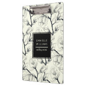 白黒マグノリアエレガント植物学 クリップボード (左)