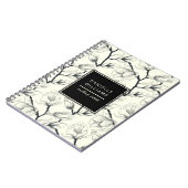 白黒マグノリアエレガント植物学 ノートブック (左側)