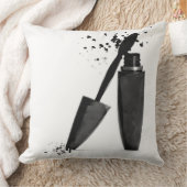 白黒マスカラ化粧美しいファッション クッション (ブランケット)