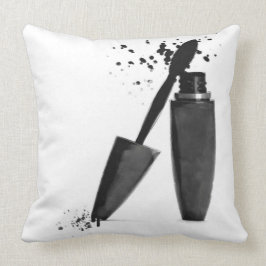 白黒マスカラ化粧美しいファッション クッション