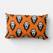 白黒マスクスクリームマスクオレンジ色ハロウィーン ランバークッション (裏面)