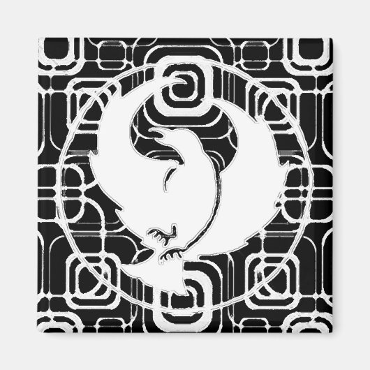 白黒マス付きクラウドフット マグネット (正面)