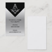 白黒マソニック名刺テンプレート 名刺 (正面/裏面)