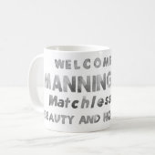 白黒マニングマグ コーヒーマグカップ (正面左)