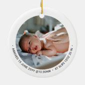 白黒ママパパ初めてのクリスマス写真Orname セラミックオーナメント (裏面)